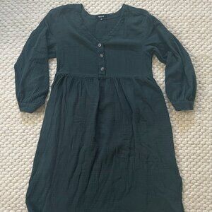 Madewell Midi Green Flowy Dress Women Size 8